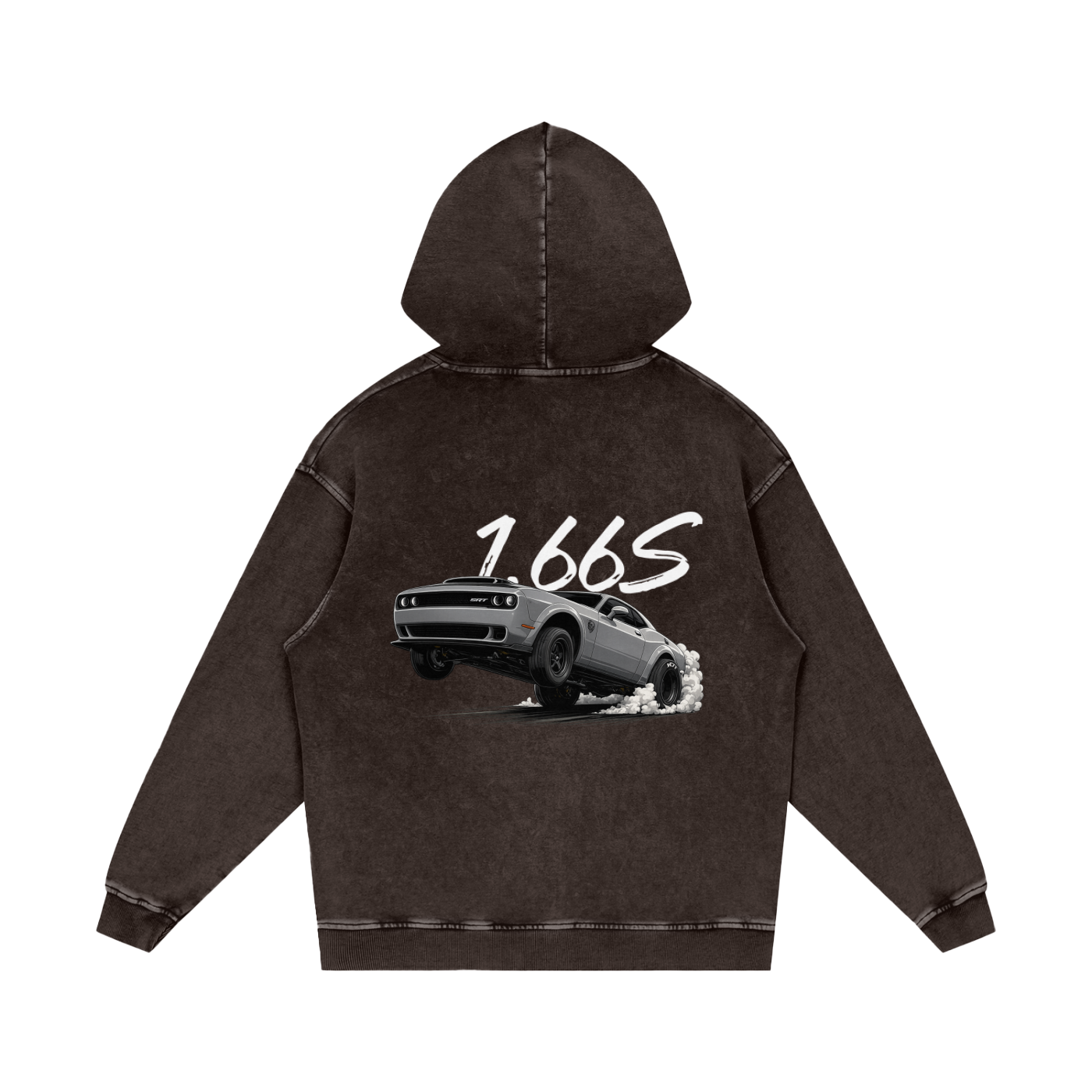 Snow Washed Loose Cotton Hoodie senna