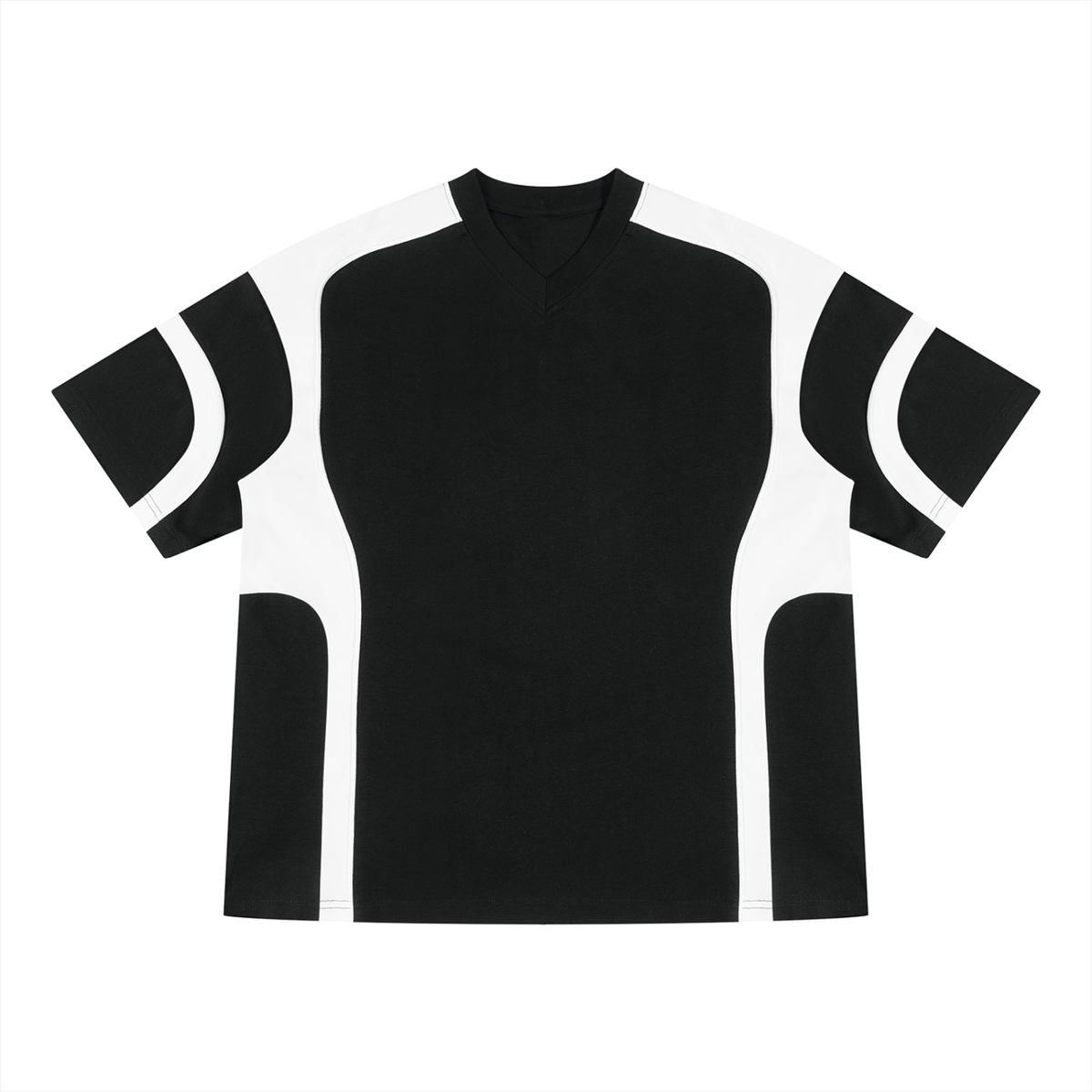Unisex Color Block V-Neck T-Shirt