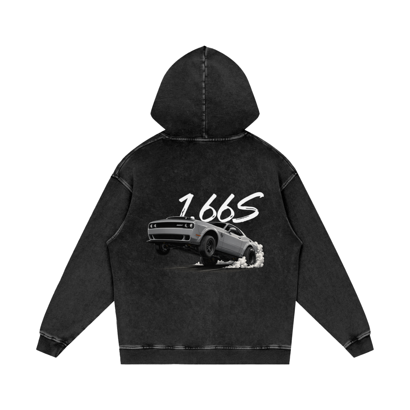Snow Washed Loose Cotton Hoodie senna