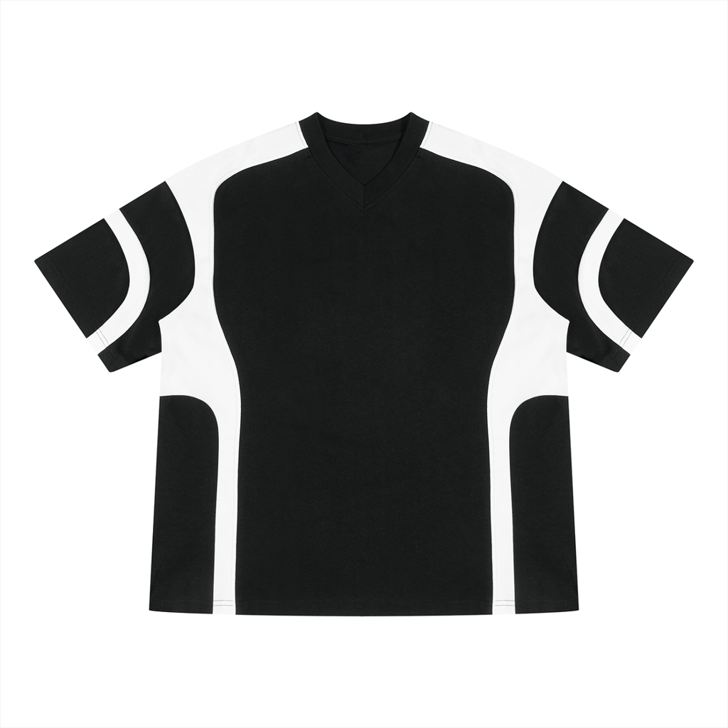 Unisex Color Block V-Neck T-Shirt
