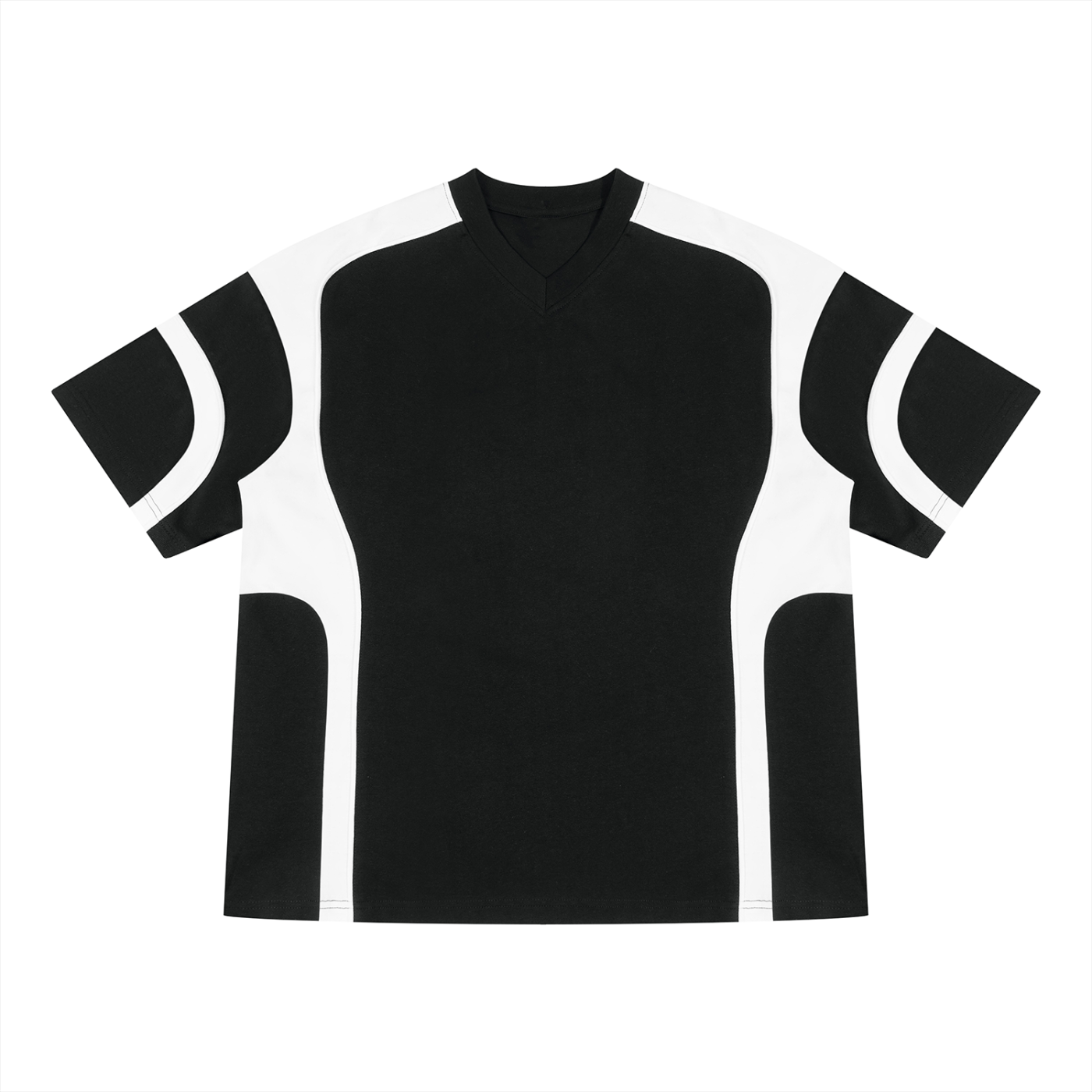 Unisex Color Block V-Neck T-Shirt
