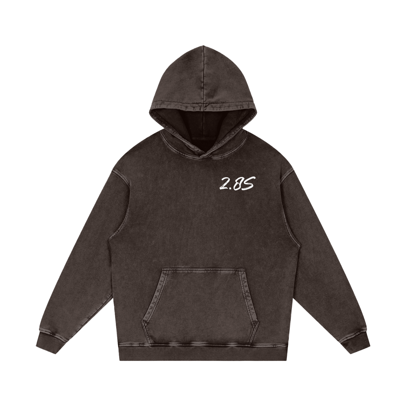 Snow Washed Loose Cotton Hoodie senna